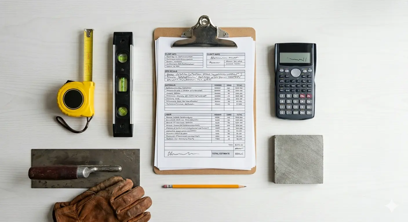 Average concrete contractor cost estimate in NYC showing concrete pricing and project cost factors